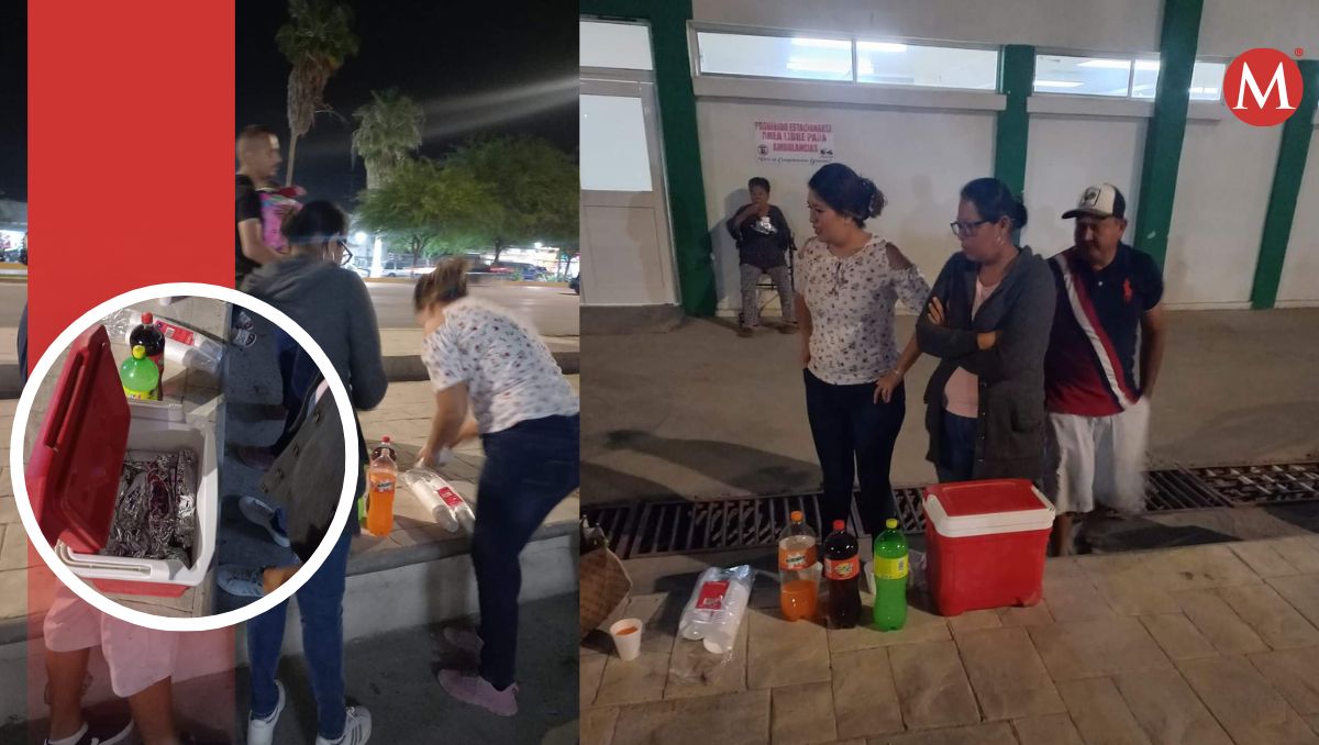 Familia regala burritos afuera de hospital en San Pedro. (Especial)
