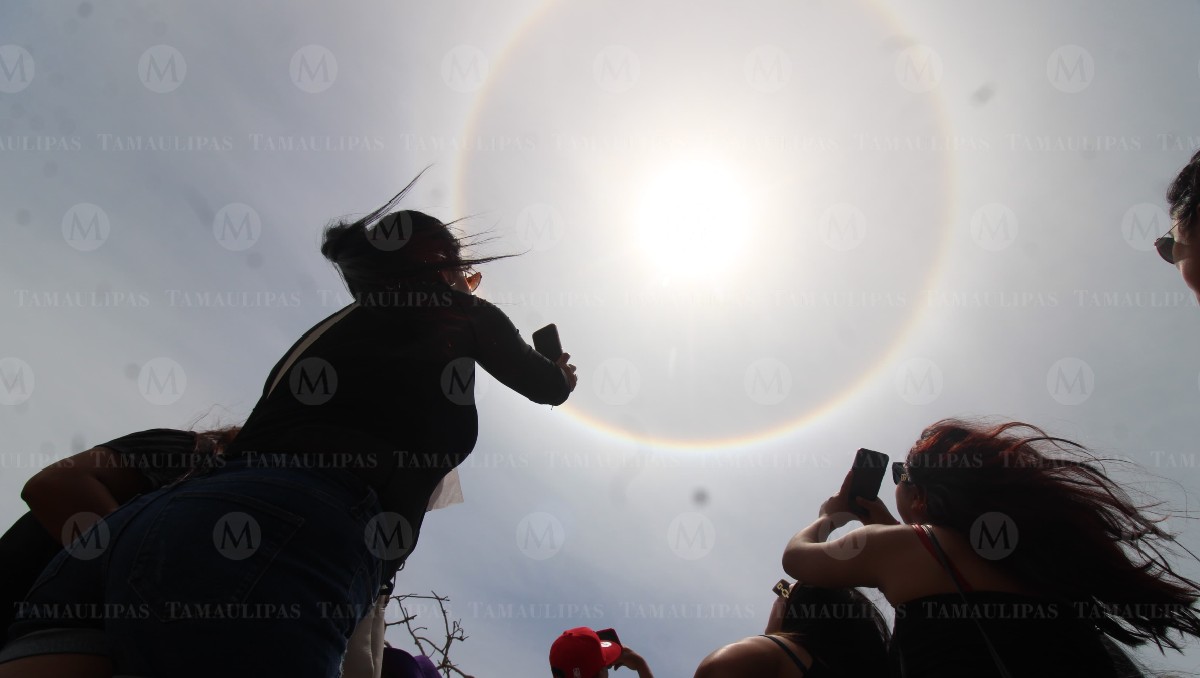 Halo solar en Tampico. (Yazmín Sánchez)
