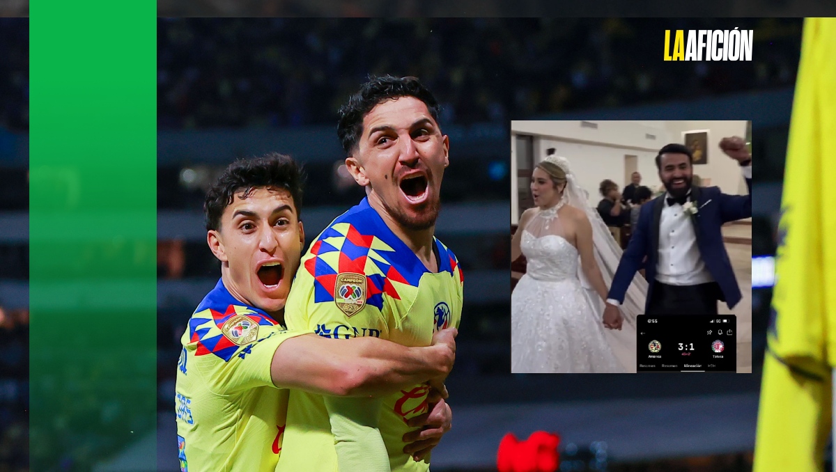 Invitado le avisa al novio el marcador del América vs Toluca en plena boda (Imago7 / TikTok @pauulram)