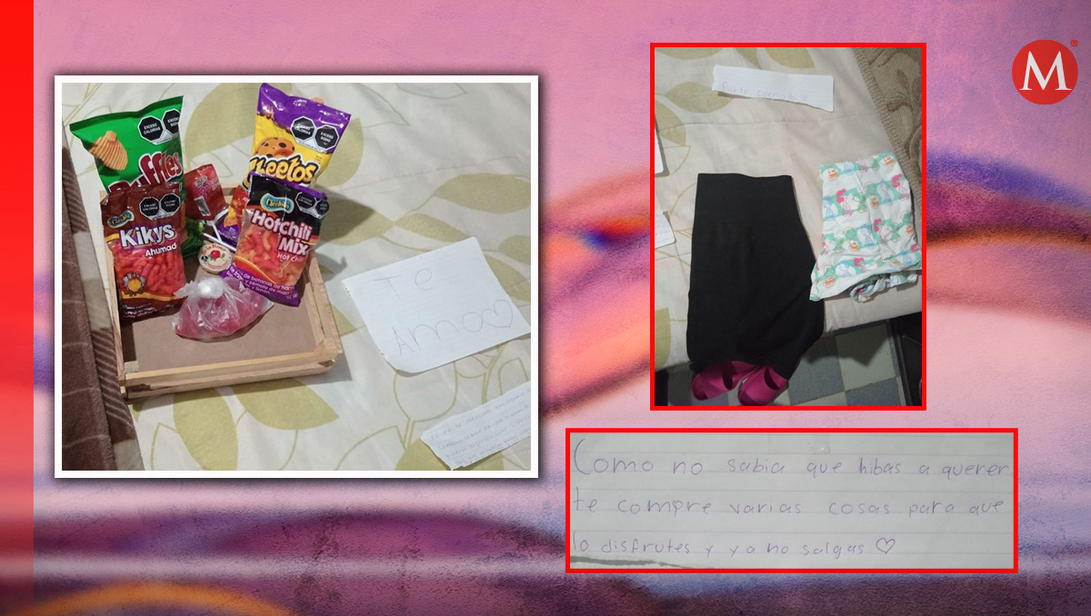 La pequeña le dejó recados de amor a su mamá por toda la casa.