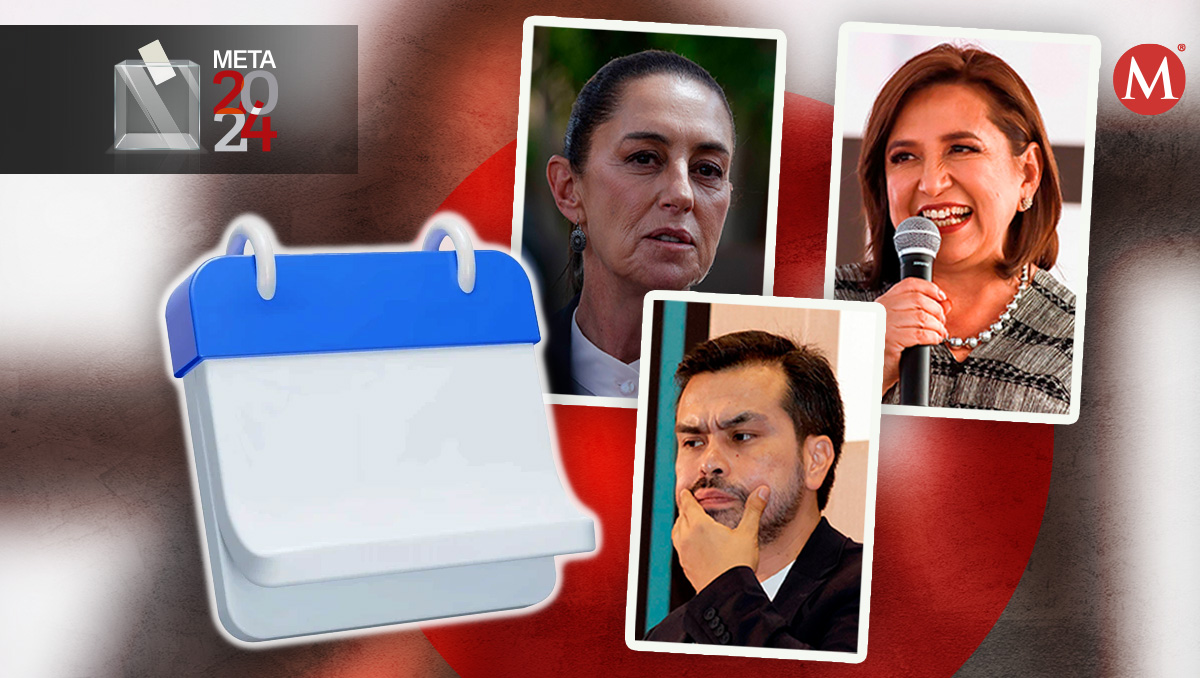 Los candidatos presidenciales, Sheinbaum, Gálvez y Máynez siguen de gira. | Diseño: Margarita Salmoran