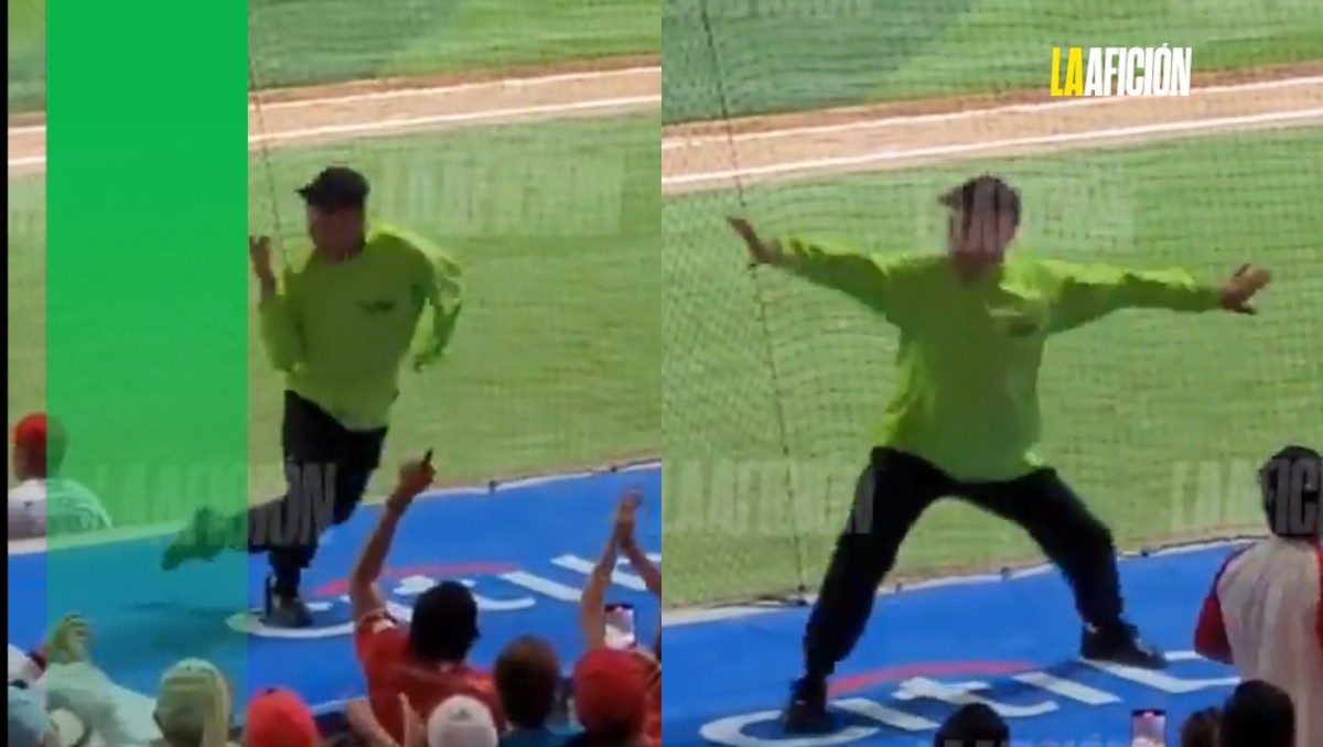 Elemento de seguridad se roba el show con baile en el Tigres vs Diablos Rojos (Zeltzin Zamora)