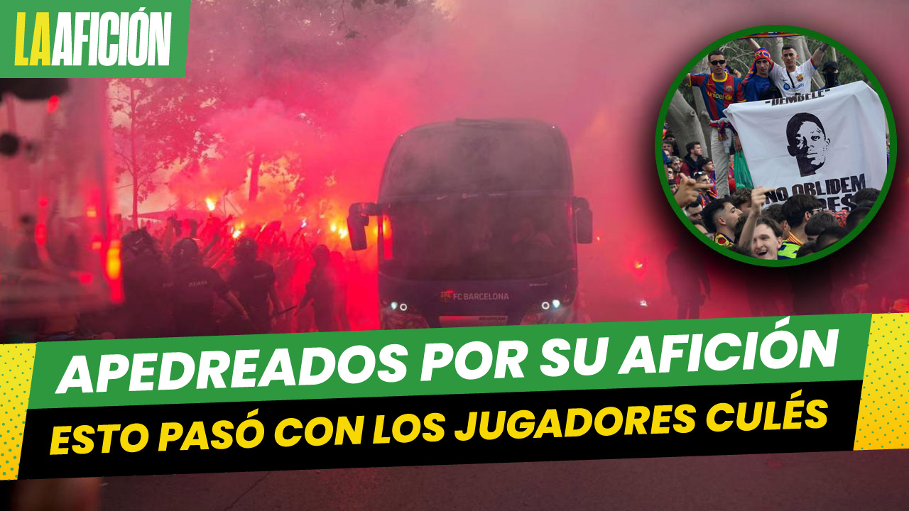 Aficionados del Barcelona se confunden y apedrean el autobús de su equipo