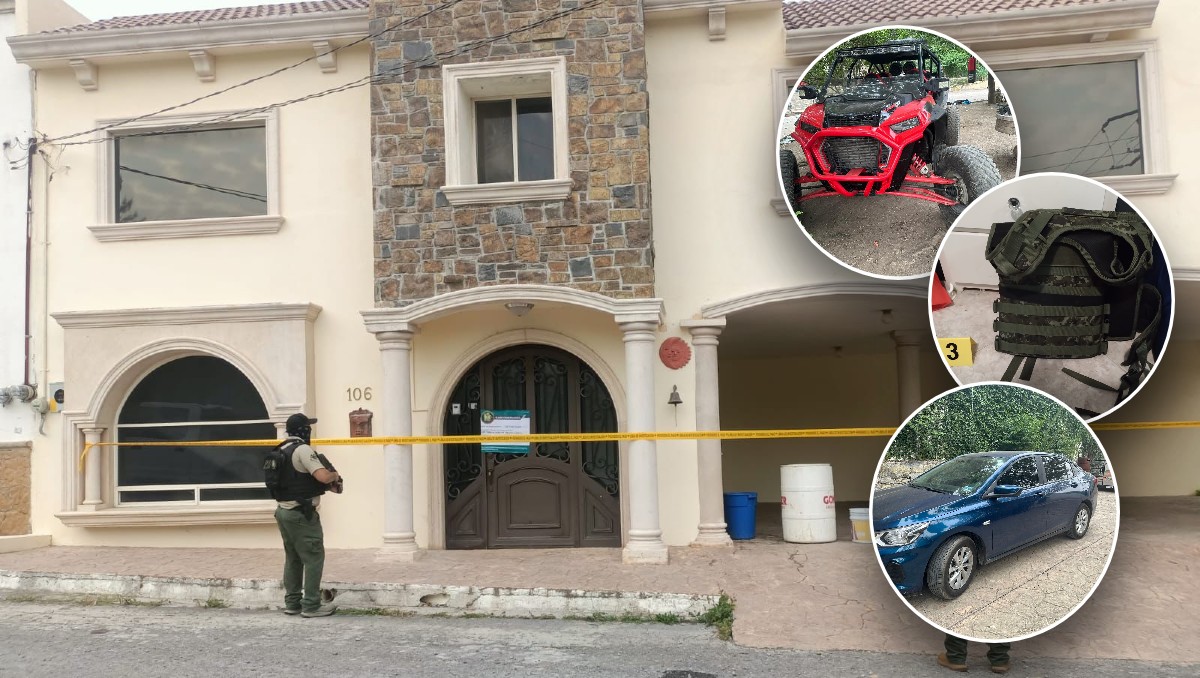Aseguran armas y droga tras cateo en una vivienda en Santiago / Especial