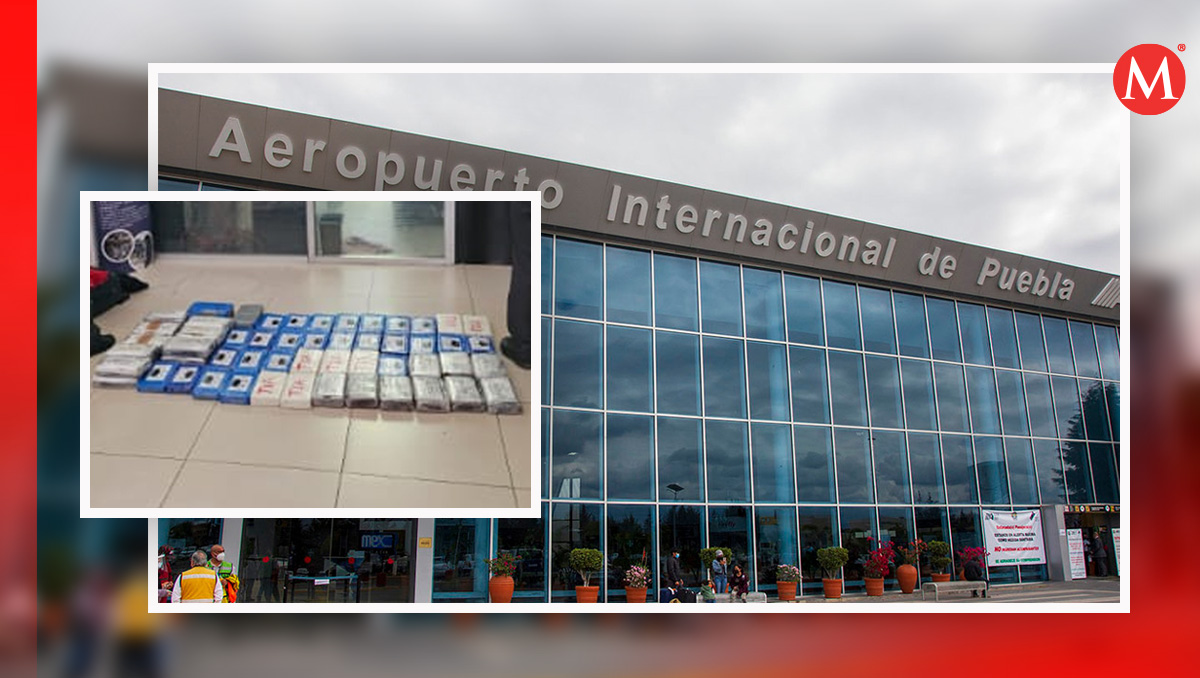 Decomisan cocaína en Aeropuerto Internacional de Puebla | Especial/ Andrés Lobato/ Diseño: Antonio Texta