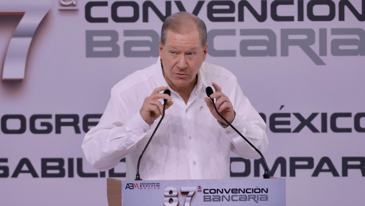 Julio Carranza Bolívar, presidente de la Asociación de Bancos México durante la 87 Convención Bancaria. Foto: Ariel Ojeda