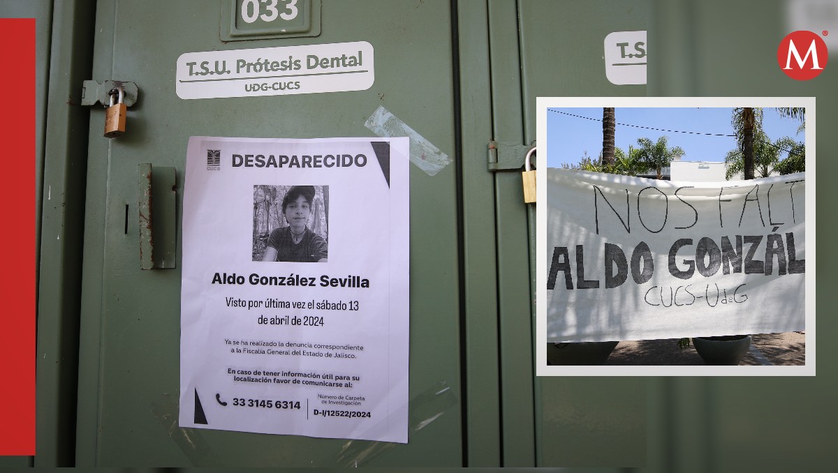 UdeG para por alumno desaparecido Aldo González (Fotos: Cortesía | Diseño: Milenio)