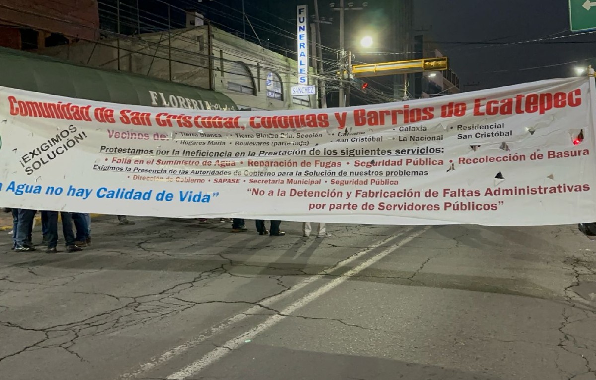 Manifestación de vecinos en Ecatepec (Foto: Fernando Cruz)