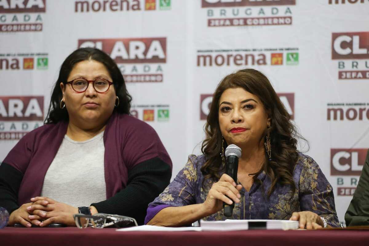 Clara Brugada acusa de censura por el IECM por hablar del "Cártel Inmobiliario".  Foto: Araceli López.