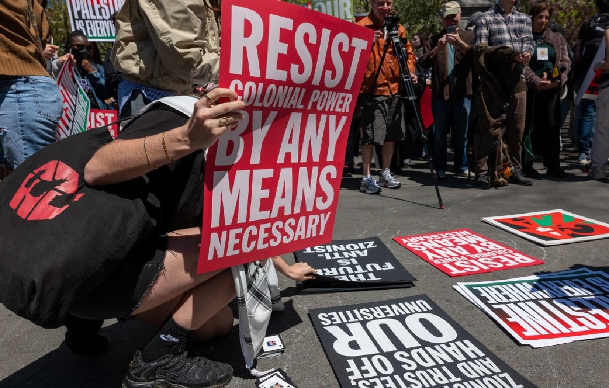 Manifestación pro-palestina en la Universidad de Nueva York (AFP)