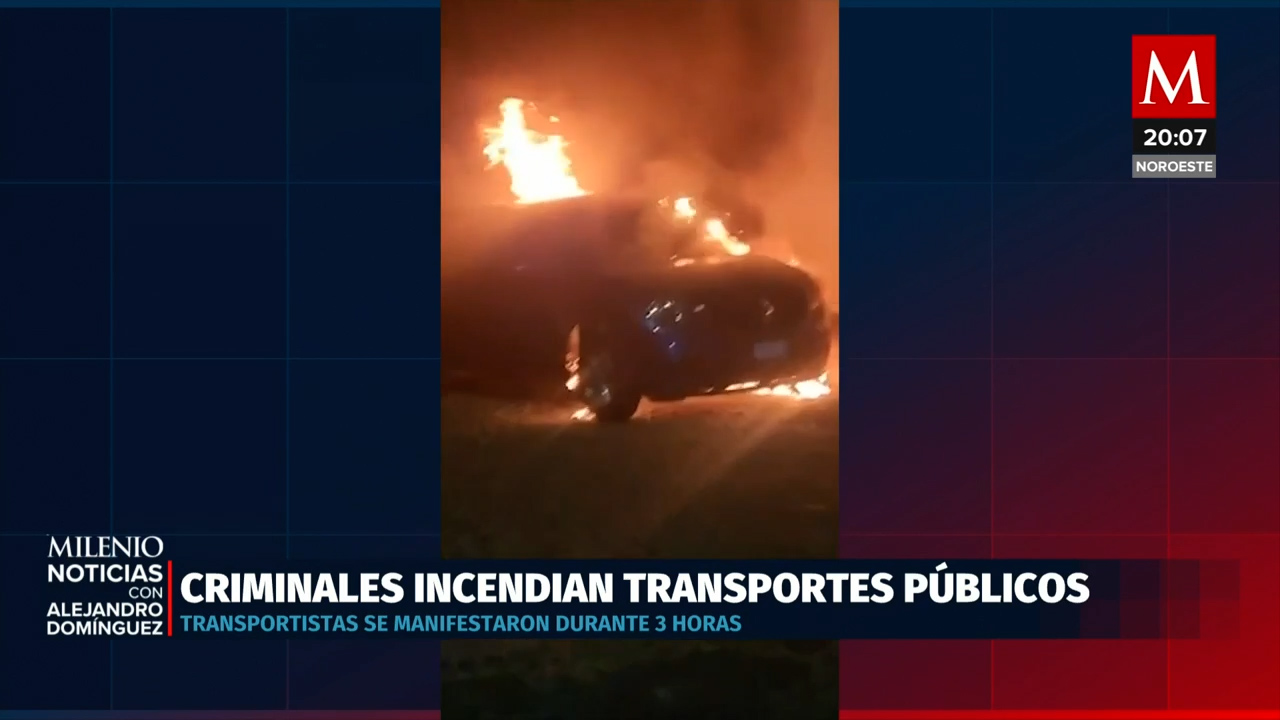 Grupos Criminales incendian vehículos y transporte público en Colima