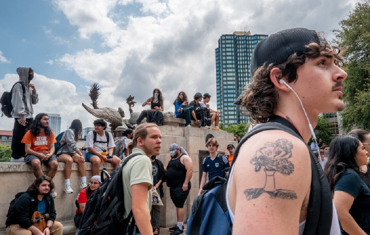 Protesta pro palestina en la Universidad de Austin, Texas (AFP)
