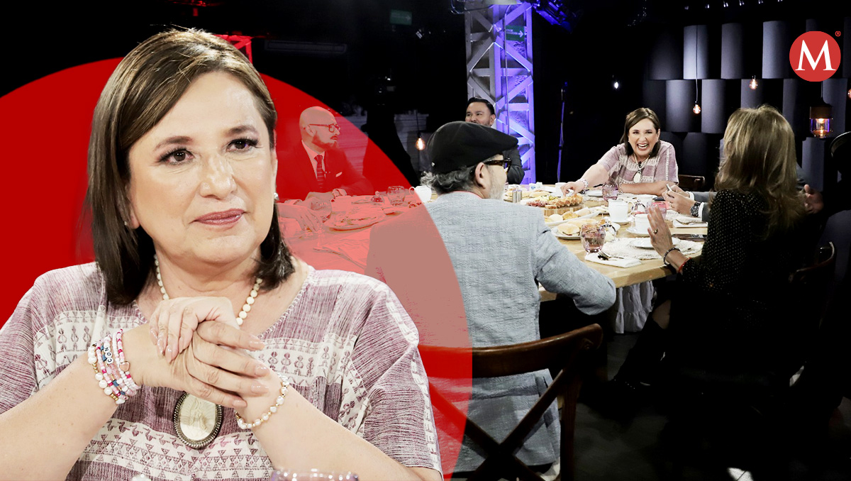 Xóchitl Gálvez, candidata a la Presidencia por PAN, PRI y PRD, en Café MILENIO. | Foto: Ariel Ojeda - Diseño: Óscar Ávila