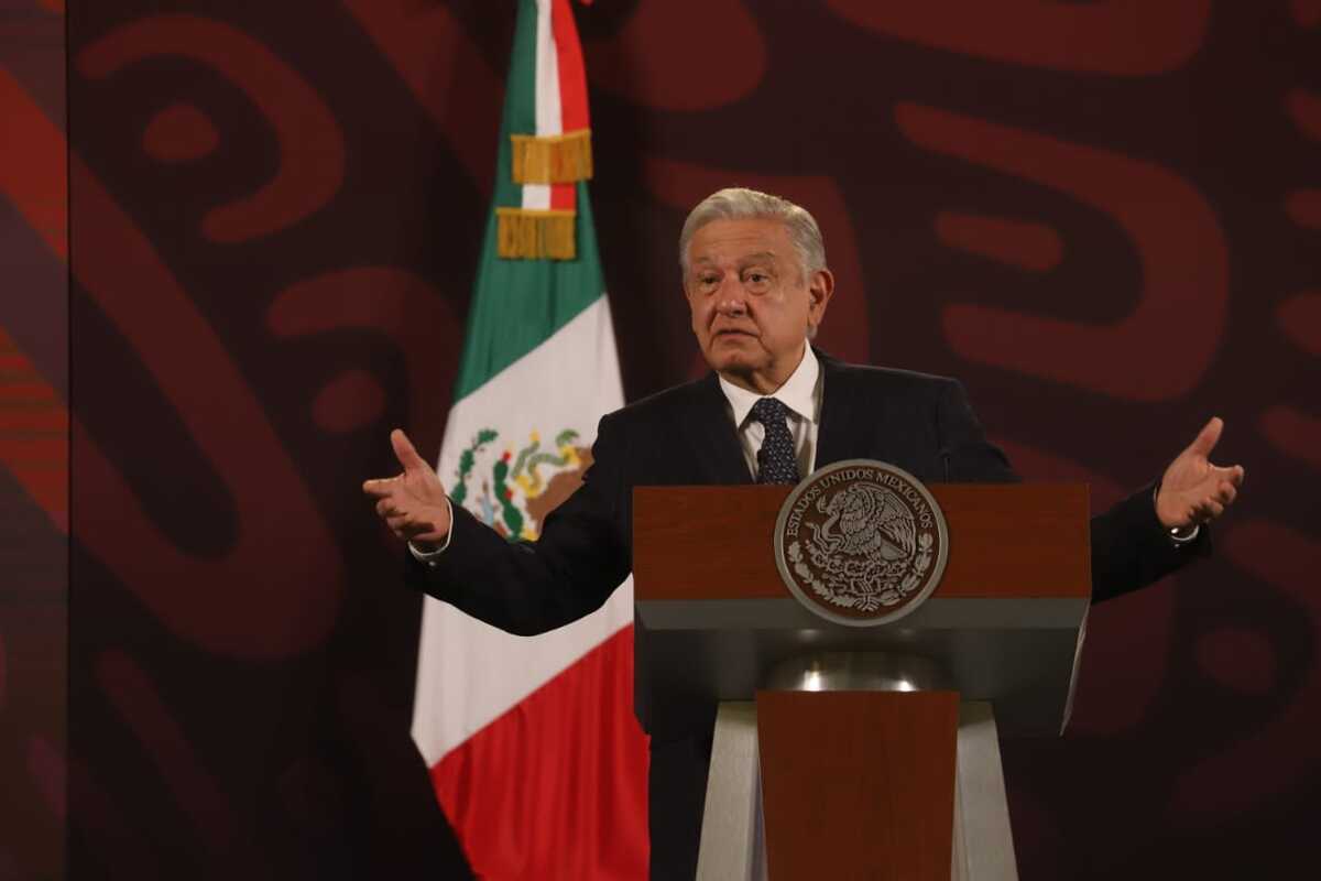 AMLO en conferencia de prensa desde Palacio Nacional. | Jesús Quintanar
