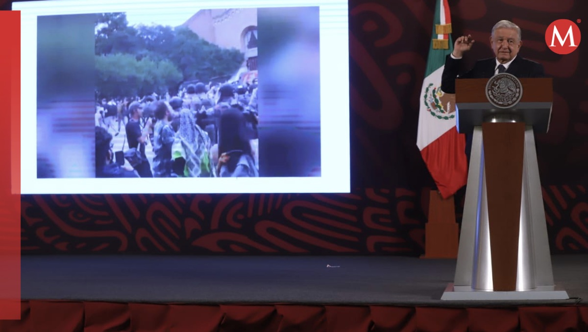 La conferencia mañanera se llevó a cabo en el Salón de Tesorería. | Jesús Quintanar