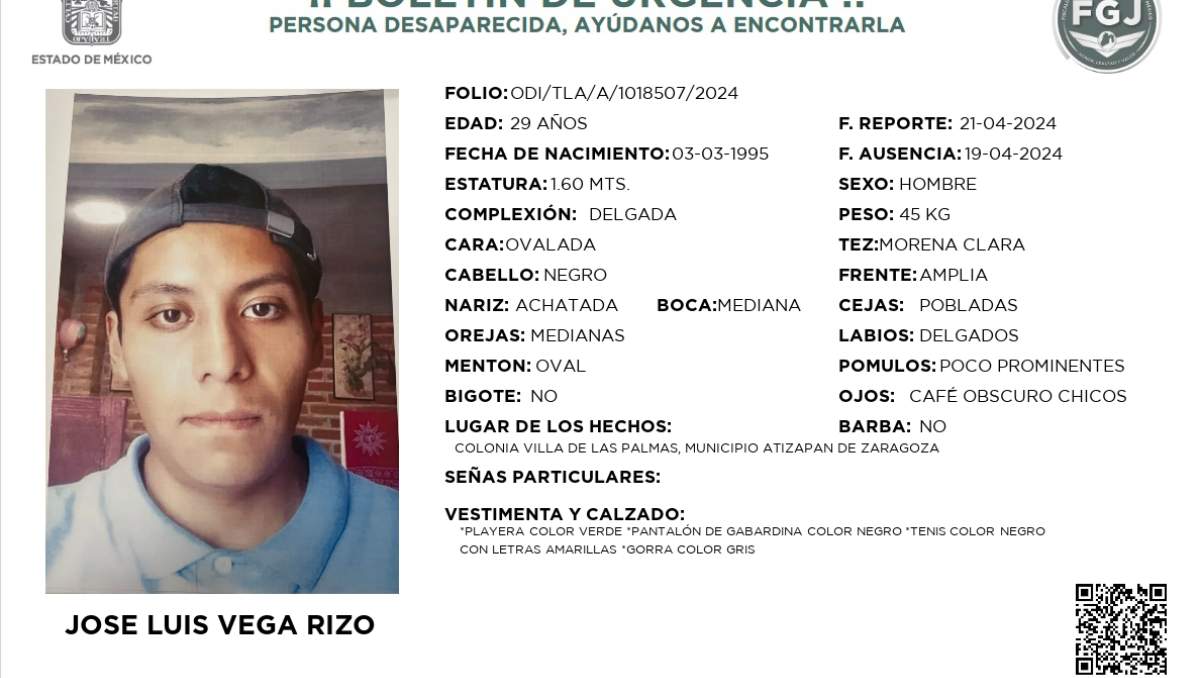 Piden ayuda para localizar a José Luis, desapareció en Atizapán de Zaragoza| Especial