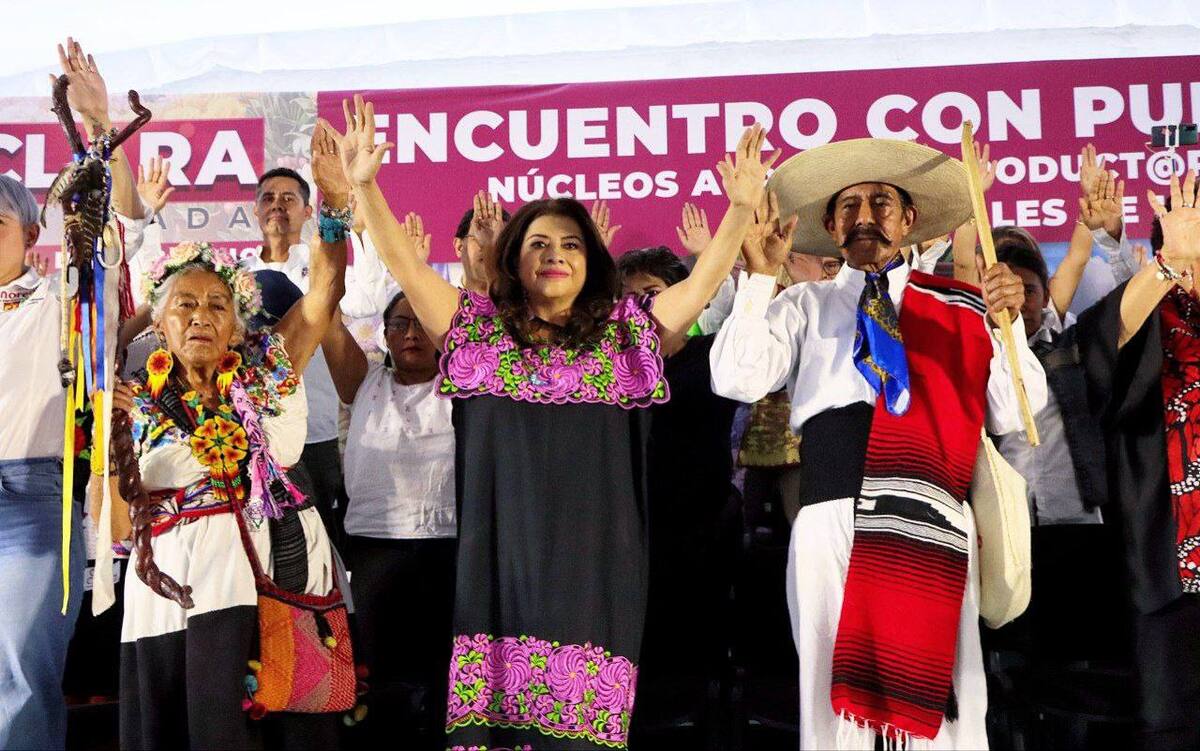 Clara Brugada se reúne con pueblos índigenas. (Foto: Especial)