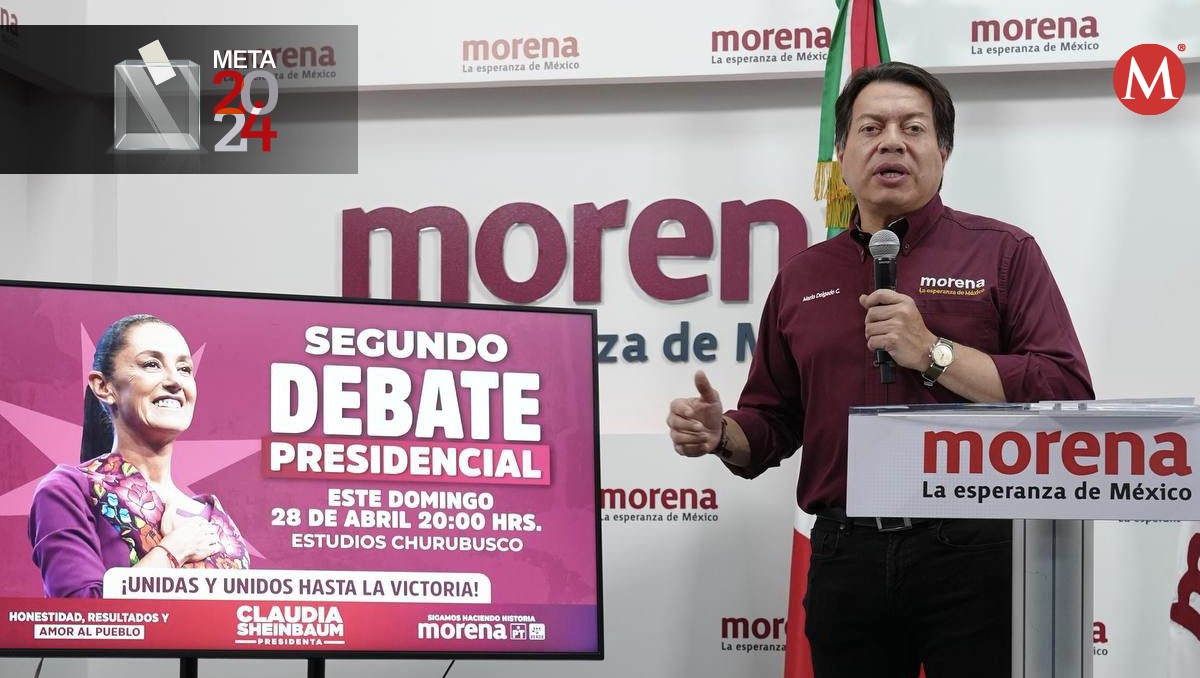 El dirigente de Morena, Mario Delgado, en una conferencia de prensa en la sede del partido. | Especial