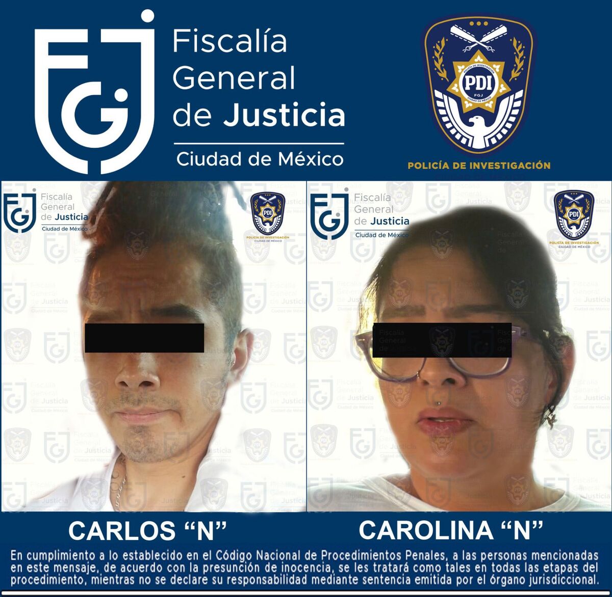 La FGJ de la Ciudad de México hizo las detenciones.