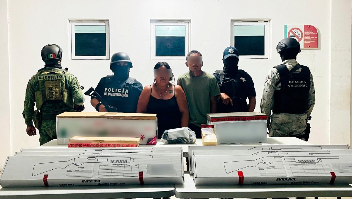 Natividad “N” y Pedro “N”, detenidos por ataque a policías en Chetumal. Foto: (FGE)