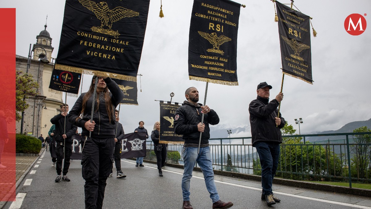 Los partidarios de Benito Mussolini fueron replegados por la policía. | AFP