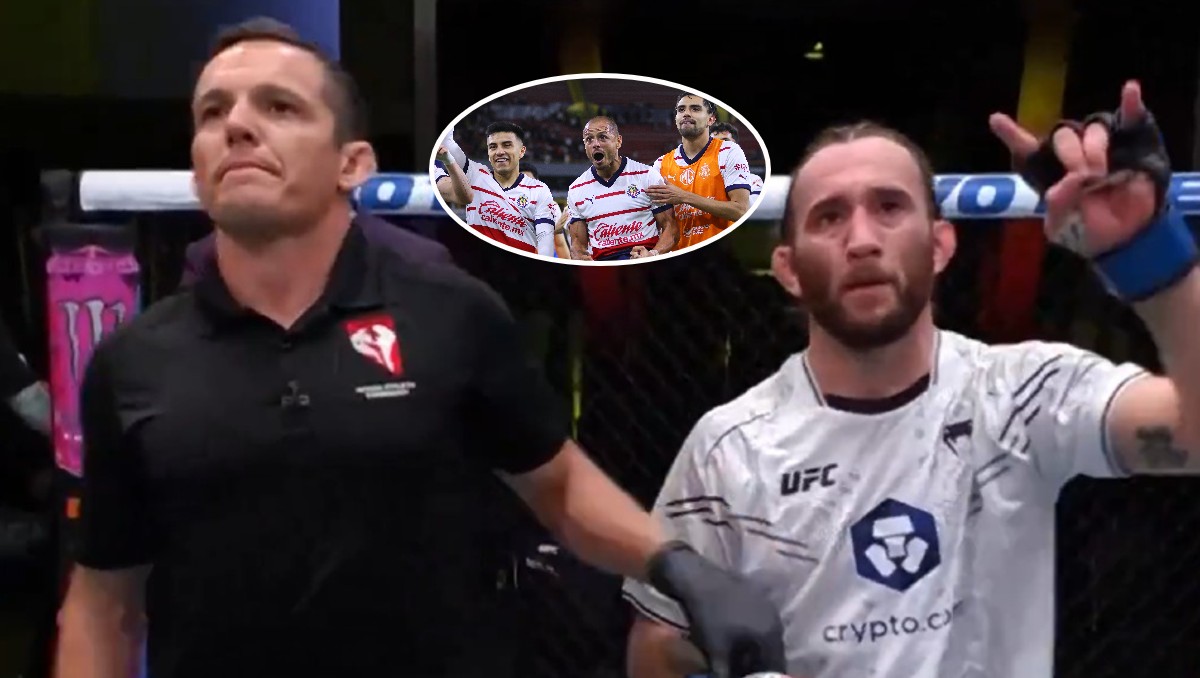 Peleador Victor Henry festeja su victoria en UFC Fight Night con 'porra' a las Chivas (Especial/Imago7)