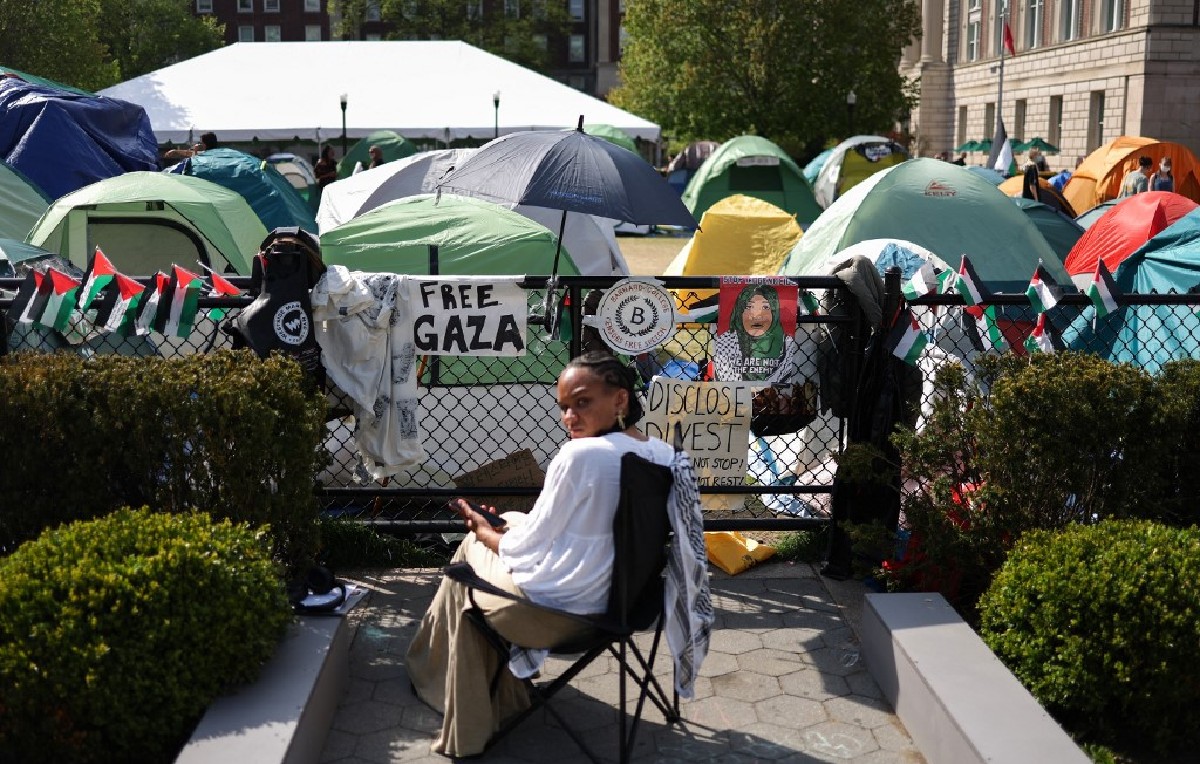 Protesta pro Palestina en la Universidad de Columbia de Nueva York (AFP)