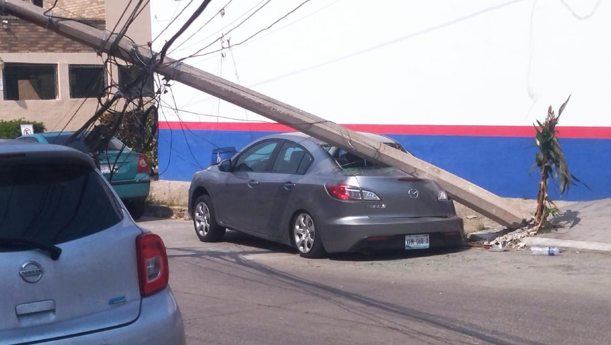 Daño a propiedad del municipio en Tampico. (Sandra Sosa)