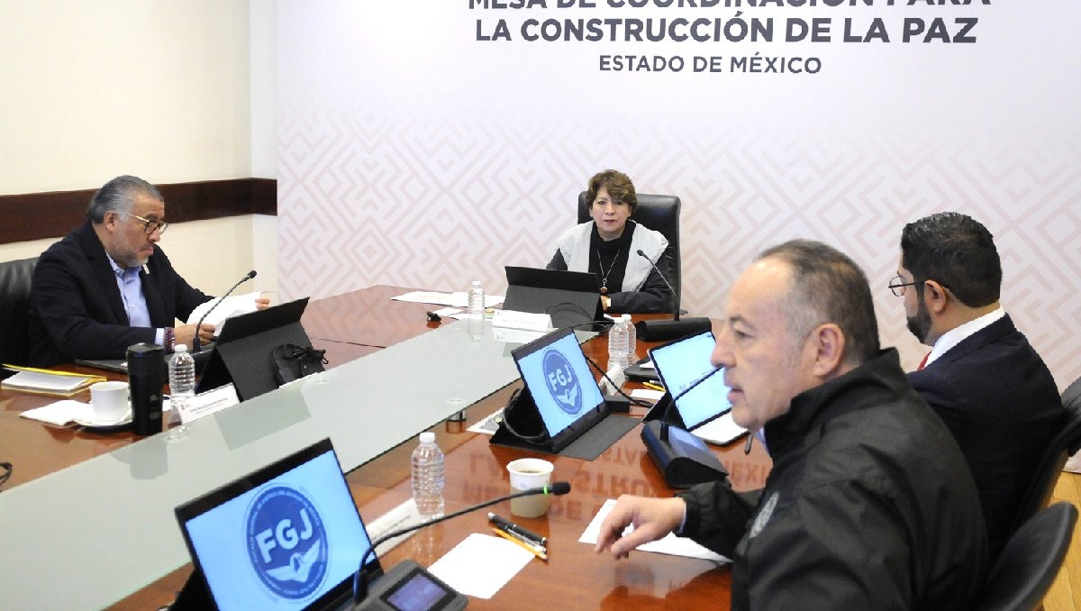 Delfina Gómez en la Mesa de Coordinación para la Construcción de la Paz. Foto: (Especial)