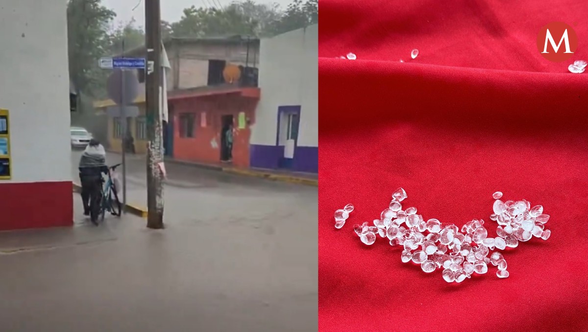 Lluvia y granizo en Jaumave, Tamaulipas.