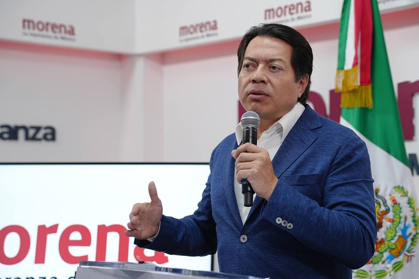Mario Delgado, presidente de Morena, en conferencia de prensa. | X