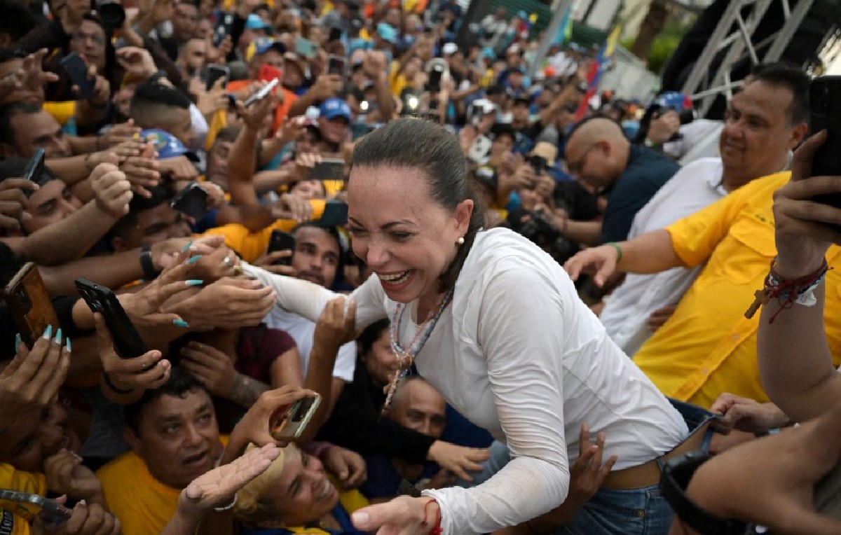 María Corina Machado en el estado de Zulia (AFP)