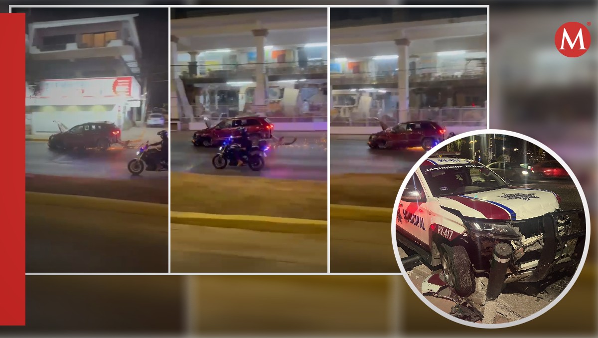 Hombre es detenido tras persecución por Puerto Vallarta que dejó varios daños (Fotos: Especial y Cortesía | Diseño: Milenio)