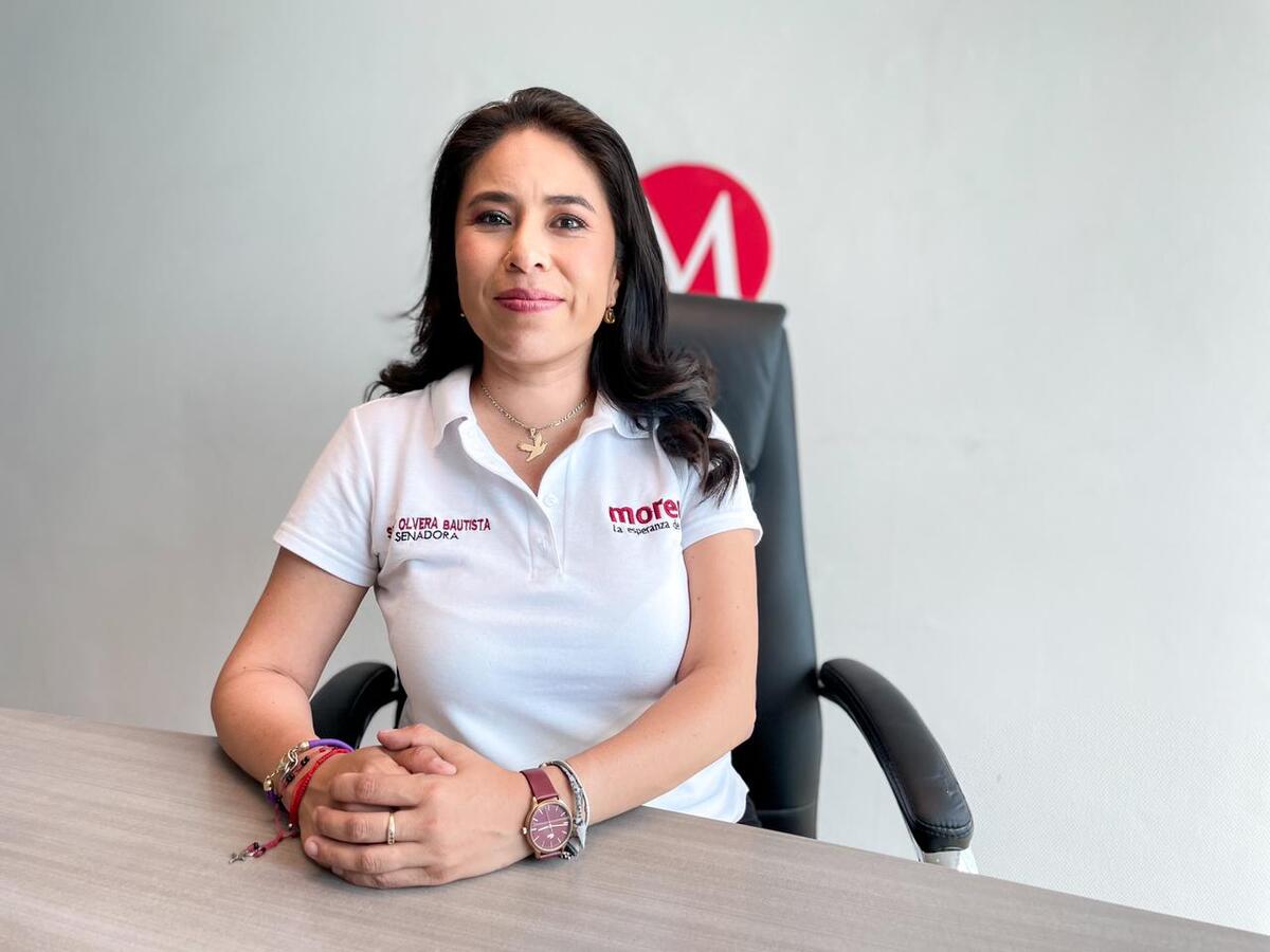 Simey Olvera, candidata de Morena al Senado. (Aarón García)