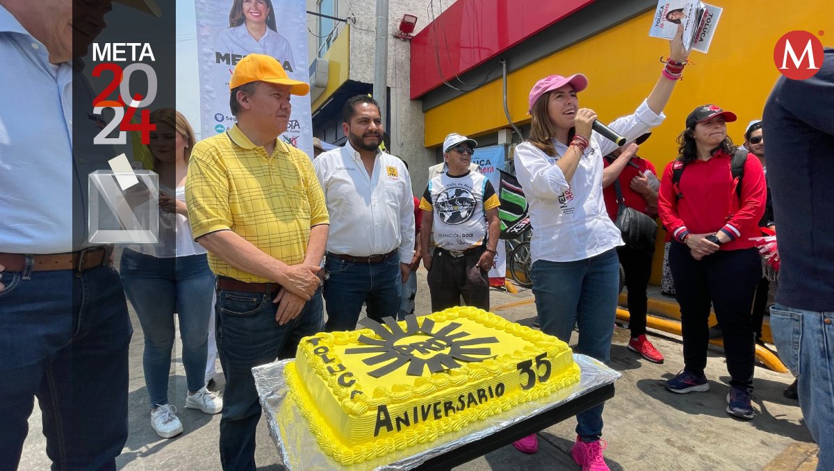 Melissa Vargas celebra el aniversario 35 del PRD. Foto: (Bernardo Jasso)