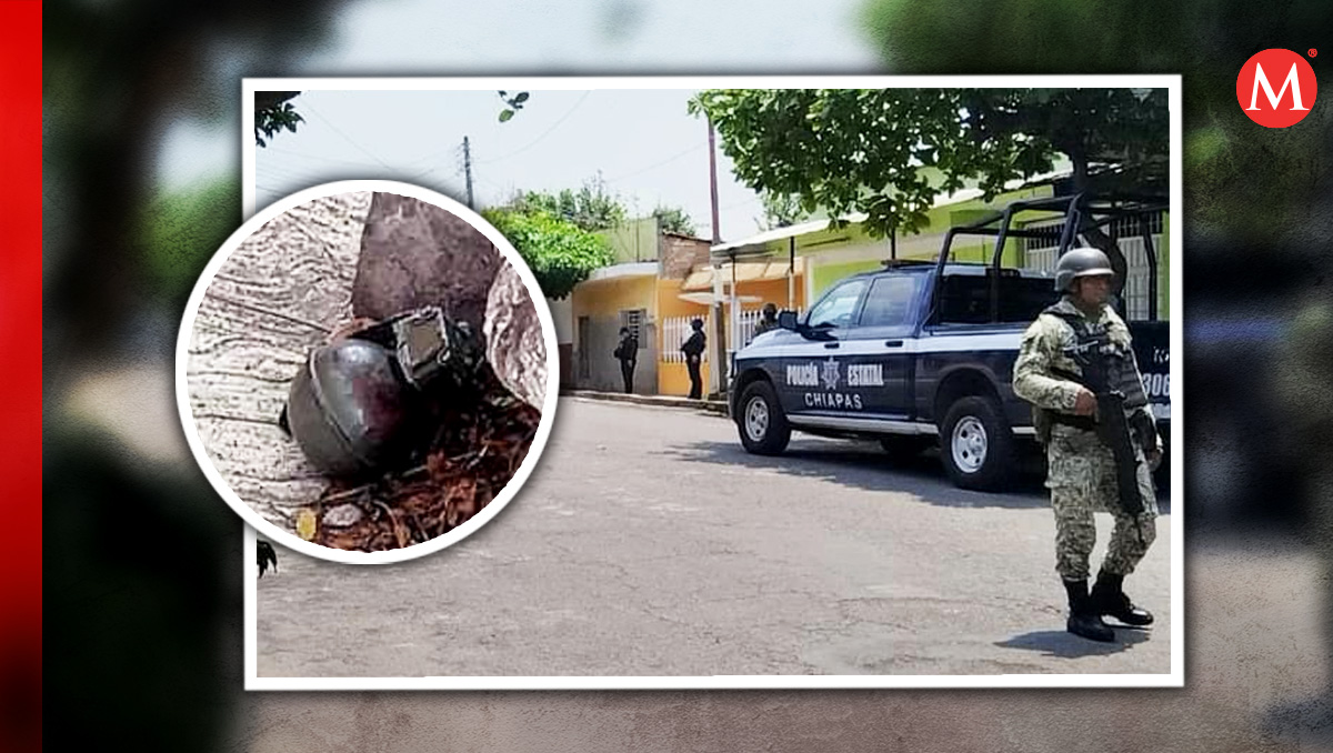 La granada fue encontrada debajo de una banqueta. (Diseño: Milenio)