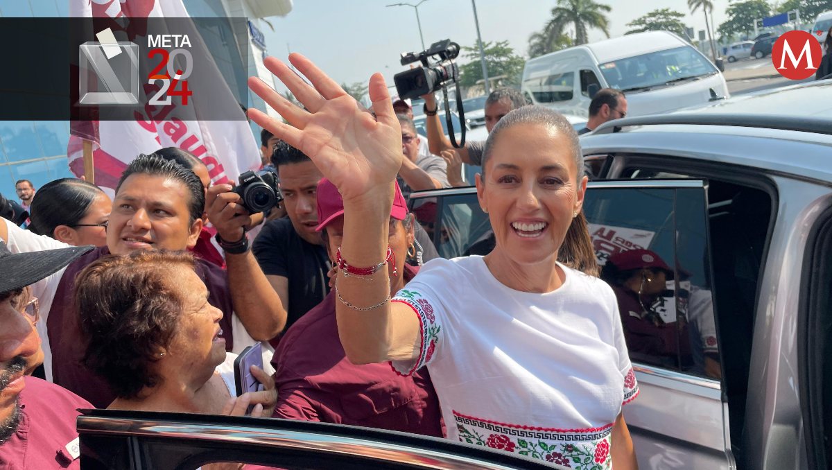 La candidata de Morena, Claudia Sheinbaum, a su llegada a Veracruz hoy. | José Antonio Belmont