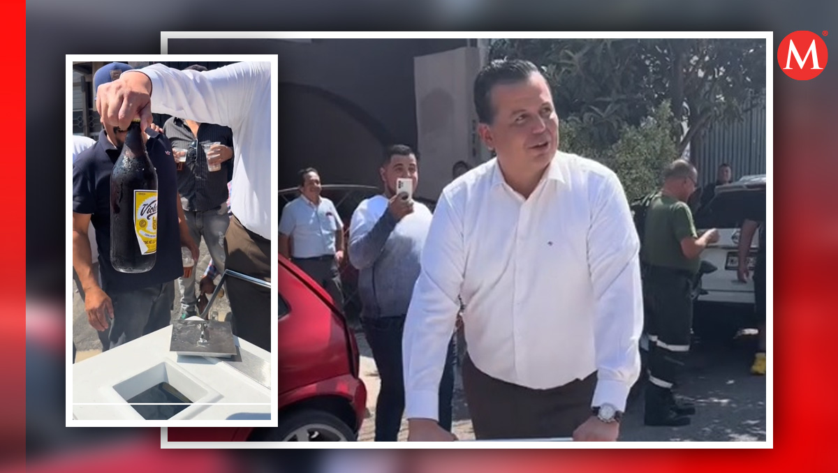 El dirigente del PRI en Morelia regaló cervezas a trabajadores de la construcción (Foto: especial)