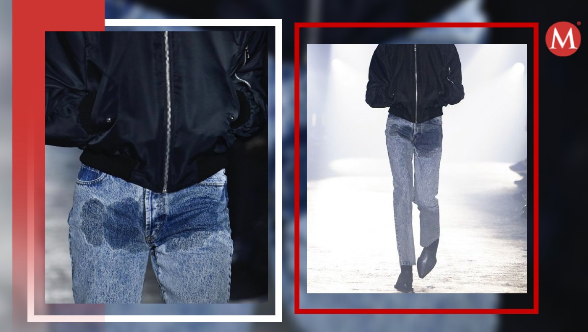Pantalones con mancha de pis se vuelven tendencia por su costoso precio. | X @lacurvadelamod