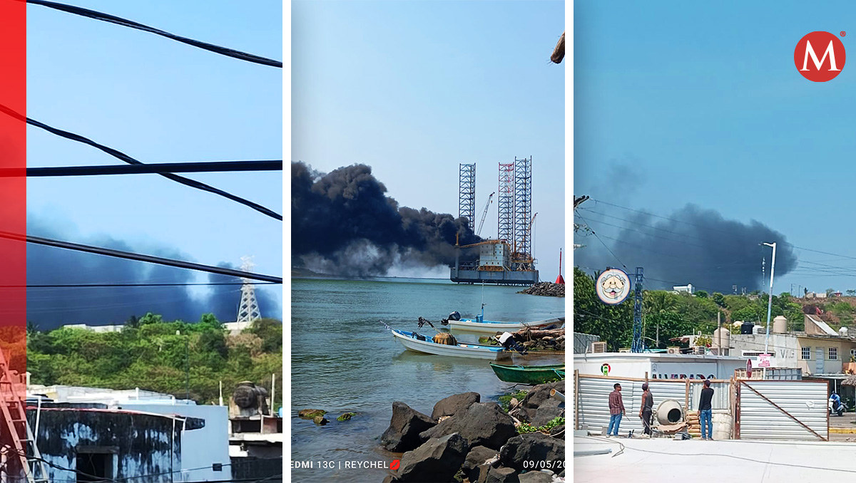 Incendio controlado en plataforma petrolera de Alvarado, Veracruz | Especial | Diseño: Óscar Ávila