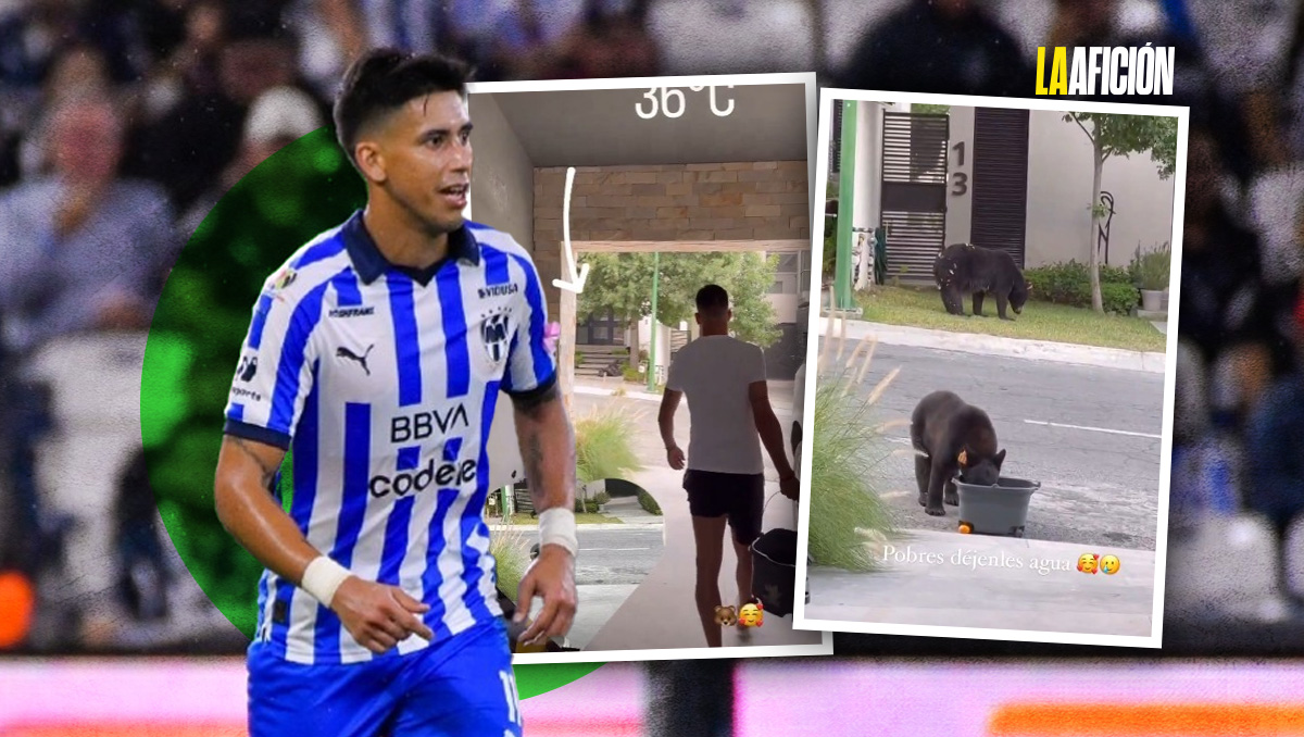 Maxi Meza sirve agua a osos ante altas temperaturas de más de 40 grados en Monterrey. Especial