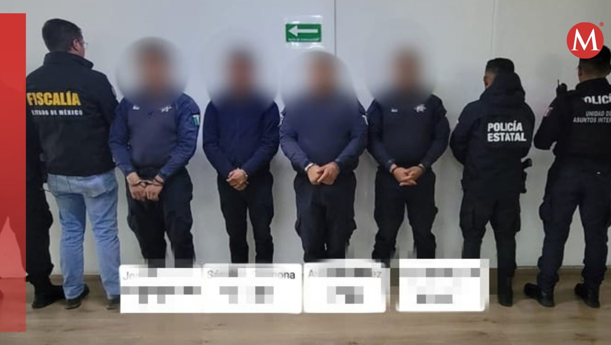 Policía de Edomex detiene a elementos policiacos por participación en delitos. Foto: (Especial)