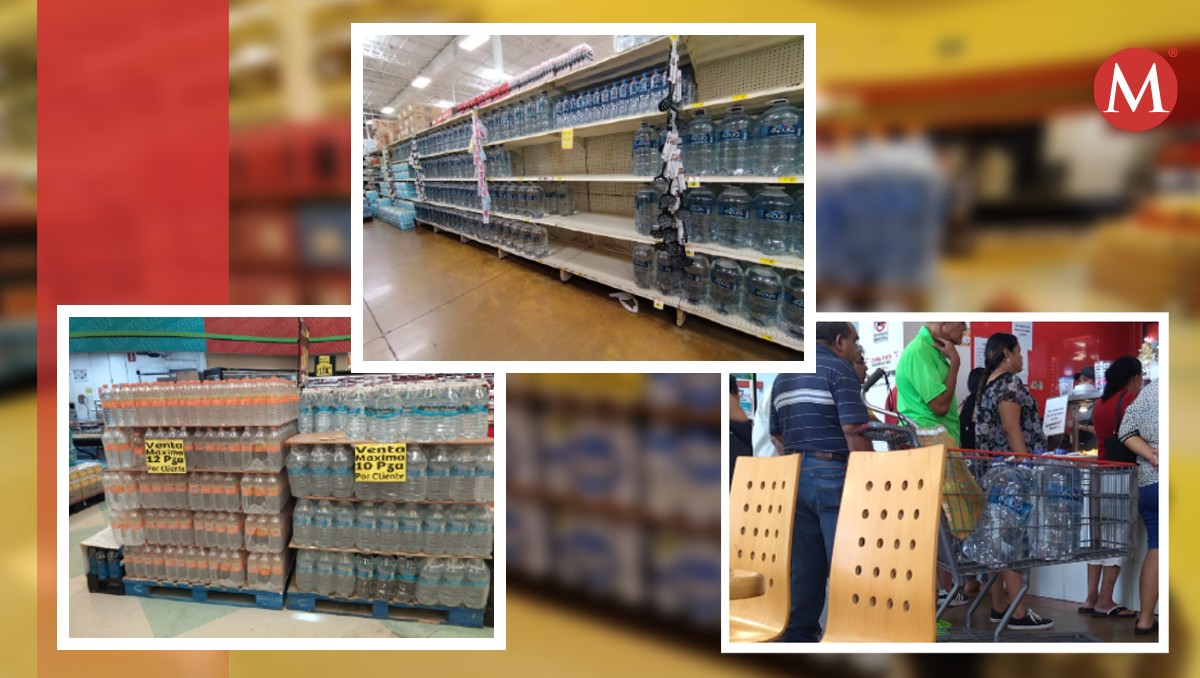 Agua embotellada se agota en supermercados de Tampico y limitan compra