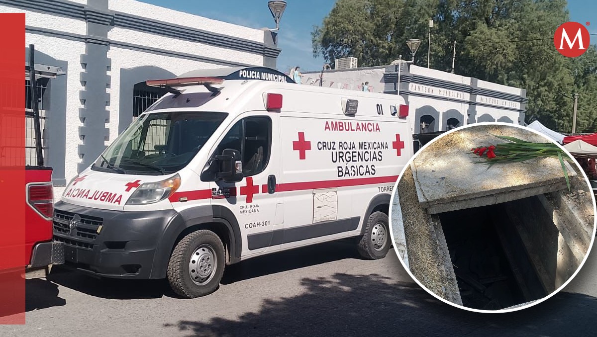 Un mujer cayó al interior de una tumba del panteón municipal No. 1 de Torreón. | Especial