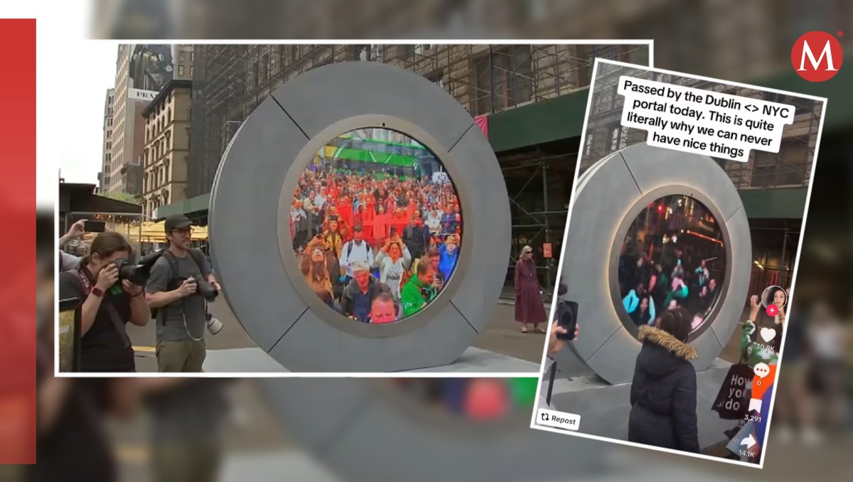 Crean "portal" entre Nueva York y Dublín y no sale como esperaban.