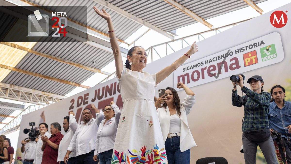 La candidata de la coalición Sigamos Haciendo Historia, Claudi Sheinbaum, en Zumpango. | Especial