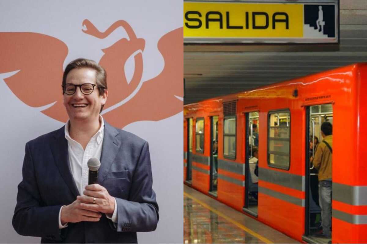 El candidato de MC estuvo en el Metro de la línea 5.