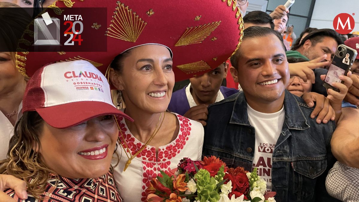 La candidata de Morena a la Presidencia, Claudia Sheinbaum, a su llegada a Jalisco. | José Anrtonio Belmont
