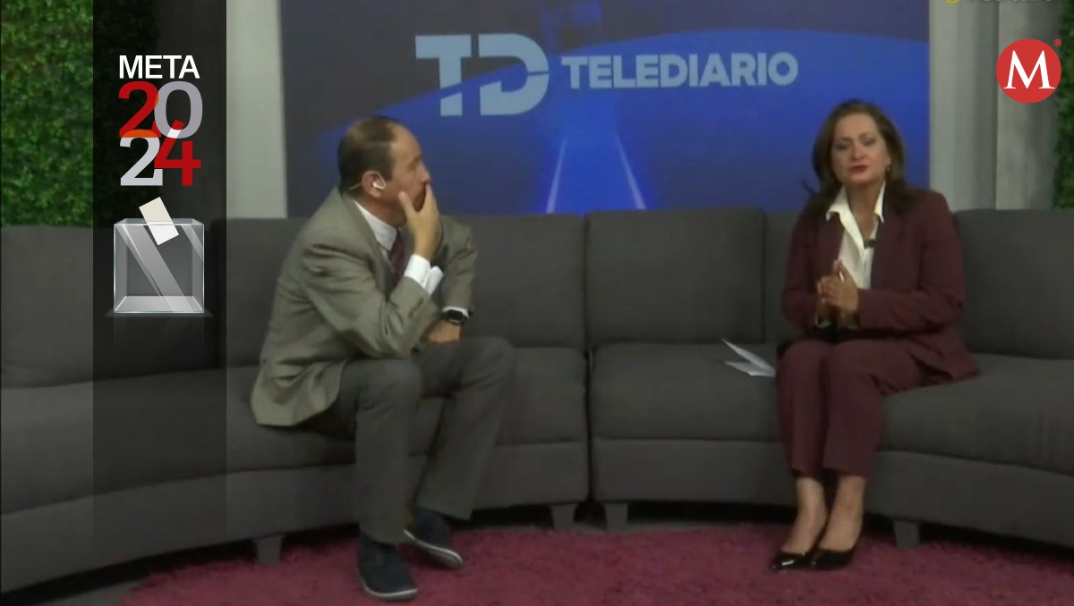 Alma Alcaraz en Telediario Nocturno con Miguel Ángel Puértolas