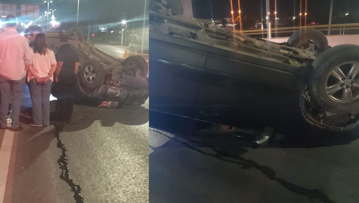 Los menores salieron ilesos luego de un aparatoso accidente. (Especial)